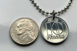 Ostdeutschland Deutschland 10 Pfennig Münzanhänger Halskette Schmuck Berliner Mauer Leipzig Dresden Ampelmann Meck-Pomm Chemnitz Magdeburg Rostock Halle Erfurt Potsdam Schwerin Sowjetisches sozialistisches kommunistisches Sachsen n002380