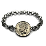 1993 Italia 100 Lire moneda pulsera de eslabones rolo dama italiana Turrita Roma Florencia Venecia Milán Nápoles Verona Torino Génova Perugia Parma Bari Bolonia Siena Ancona Palermo Cagliari Bérgamo Lecce Módena Toscana Parma b000094