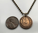 1908 Hungary Magyars 2 Filler coin pendant necklace jewelry Hungarian Holy Crown of Saint Stephen Szent Korona Budapest Debrecen Szeged Miskolc Pécs Győr Gellért Hill Nyíregyháza Jászság Fejér Hajdú-Bihar n000889