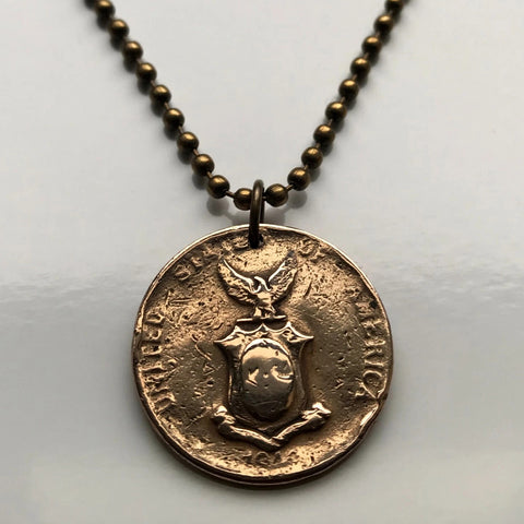 194? EE.UU. Filipinas 1 Centavo moneda colgante Filipino Pilipinas águila Manila Pinoy MIMAROPA Región Caraga Calabarzon Segunda Guerra Mundial n000419_active