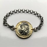 1998 Italy 1000 Lire coin bracelet lady Turrita mural crown Rome Florence Venice Milan Torino Palermo Napoli Genoa Verona Perugia Siena Padua Bologna Modena Tuscany Cagliari Pisa Bergamo Matera Bari Lecce San Gimignano Trieste Ferrara Sorrento b000080