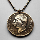 1893 Italy 10 Centesim coin pendant king Umberto I Roma Milan Venice Florence Napoli Palermo Bologna Verona Torino Pisa Capri Matera n002371