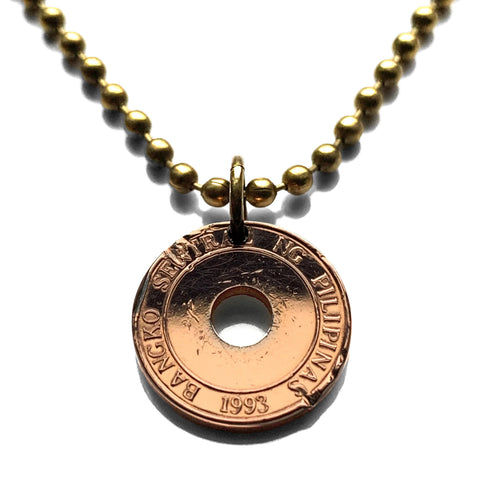 1993 2002 Philippines 5 Sentimo coin pendant Filipino Eskudo Bangko Sentral Ng Pilipinas Pinoy Manila Quezon Davao Caloocan Taguig Zamboanga Cebu Antipolo Pasig Cagayan de Oro Luzon Visayas Panay Mindanao Cavite Bulacan Laguna Nueva Ecija Rizal n002606
