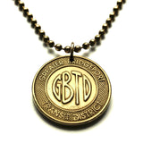 1970s Connecticut Greater Bridgeport Transit District token pendant GBTD One Fare bus streetcar transportation ZipTrip Trumbull Stratford Milford Fairfield Gold Coast Westport Shelton Monroe Easton Stamford Norwalk Danbury Ansonia Beacon Falls n002876