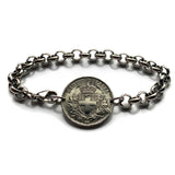 1919 Italy 20 Centesimi coin rolo link bracelet World War 1 era Savoy shield Rome Milan Venice Florence Napoli Torino Bologna Verona Genoa Siena Capri Palermo Cagliari Parma Tuscany Matera San Gimignano Positano Lazio Lecce Bari Polignano a Mare b000136
