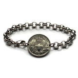 1918 Italy 20 Centesimi coin rolo link bracelet World War 1 era Savoy shield Rome Milan Venice Florence Napoli Torino Bologna Verona Genoa Siena Capri Palermo Cagliari Parma Tuscany Matera San Gimignano Positano Lazio Lecce Bari Polignano a Mare b000136