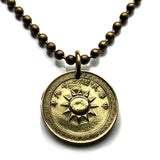 1940 Taiwan Republic of China Formosa 2 Fen coin pendant necklace World War 2 era Kuomintang Blue Sky White Sun New Taipei Xinhai Revolution Hokkien Taichung Kaohsiung Banqiao Chinese shÃ­chen Tainan Hsinchu Keelung Chiayi n001411
