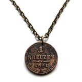 1851! Austria Osterreich 1 Kreuzer colgante de moneda Águila austríaca Corona de los Habsburgo de Viena Salzburgo Innsbruck Graz Linz Tirol Villach Carintia Innere Stadt Estiria Klagenfurt Sankt Pölten Budapest n000998B