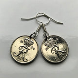 Denmark Danish 10 Ore coin earrings initial R Copenhagen Dane Nordic Zealand Funen Faroese Danmark Amalienborg Palace king e000107