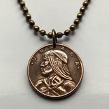 1962 Panama 1 Centavo Panamanian coin pendant necklace jewelry Urraca warrior Casco Viejo San Miguelito Las Cumbres La Chorrera Tocumen Pacora Arraiján David Vista Alegre Vasco Núñez de Balboa n000185