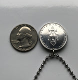 1974 Vatican Italy 50 Lire coin pendant olive branch Holy See Rome key apostolic episcopal diocese bishop pope Roman Catholic Church n001545