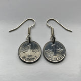 Finland Suomi 1 Penni coin earrings Finnish Saint Hannes cross hannunvaakuna Helsinki Looped square Finnic Uusimaa Pirkanmaa Jyväskylä valknute Saint John's Arms sankthanskors Apple command key e000262