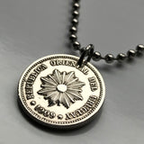 1924 Uruguay 2 Centesimos coin pendant necklace jewelry Sol de Mayo Montevideo Salto Artigas Charrúa Villa del Cerro Punta del Este Ciudad de la Costa Paysandú Las Piedras Casabó Rioplatense Maldonado Melo n000985