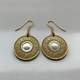 USA NYC 1986-1989 New York City Subway transit token coin earrings Manhattan Brooklyn Bronx Queens E F R trains railroad transportation e000251
