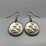 Germany Deutschland 50 Pfennig German coin earrings planting tree Berlin gardener Frankfurt Hamburg Stuttgart Cologne Düsseldorf Bavaria Bremen Dresden Hanover Nuremberg Leipzig Essen Hesse seedling e000064
