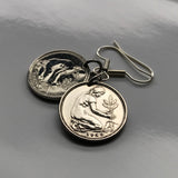 Germany Deutschland 50 Pfennig German coin earrings planting tree Berlin gardener Frankfurt Hamburg Stuttgart Cologne Düsseldorf Bavaria Bremen Dresden Hanover Nuremberg Leipzig Essen Hesse seedling e000064
