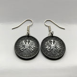 Austria Osterreich 10 Groschen coin earrings Austrian eagle Habsburg shield Vienna Salzburg Innsbruck Graz Linz Sankt Pölten Wels Sölden Ischgl Gmunden Vorarlberg Hallstatt Zell am e000258