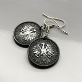 Austria Osterreich 10 Groschen coin earrings Austrian eagle Habsburg shield Vienna Salzburg Innsbruck Graz Linz Sankt Pölten Wels Sölden Ischgl Gmunden Vorarlberg Hallstatt Zell am e000258