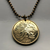 Ethiopia 10 Santeem coin pendant African lion of Judah Israelite tribe Rasta Solomonic dynasty Jewish Kebra Nagast Tigrinya Afar n000789