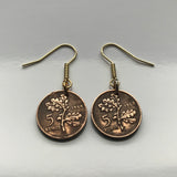 1960's Turkey 5 Kurus coin earrings crescent moon star Istanbul Levent Mardin Antalya Canakkale Troy Trabzon Anatolia Göreme Urfa e000265
