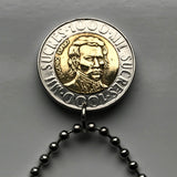 1996 Ecuador 1000 Sucres coin pendant necklace jewelry escudo Ecuatoriano Quito Cuenca Ibarra Los Ríos Azuay Tungurahua Cotopaxi Imbabura Sucumbíos n001601