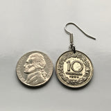 1925 Austria 10 Groschen coin earrings Margaret lady of Tyrol Wien Merano Kufstein Burgenland Vorarlberg Wels Steyr Hallstatt Alps e000250