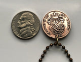 1909 Belgium 2 Centimes coin pendant necklace Belgian lion Brussels Antwerp Bruges Ghent Liège Mons Flanders Flemish Hasselt Kortrijk Ostend Ypres Dinant Ardennes n003230