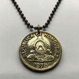 1976 Honduras 10 Ct coin pendant pirámide Lempira Lenca masonic eye Catracho Tegucigalpa Choluteca Yoro Olancho El Paraíso Atlántida Copán Honduran La Ceiba San Pedro Sula Choloma El Progreso Comayagua Cortés Francisco Morazán Juticalpa Yuscarán n001993