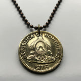 1976 Honduras 10 Ct coin pendant pirámide Lempira Lenca masonic eye Catracho Tegucigalpa Choluteca Yoro Olancho El Paraíso Atlántida Copán Honduran La Ceiba San Pedro Sula Choloma El Progreso Comayagua Cortés Francisco Morazán Juticalpa Yuscarán n001993