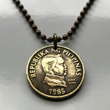 1990 Filipinas Pilipinas 25 Sentimo moneda colgante collar joyería Filipino Swallowtail Mariposa mariposas polillas Manila Bohol Cebu Coron Mindanao Luzón Batangas Bulacan Iloilo pinoy n000780