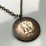 1856 France 10 Centimes coin pendant French eagle Paris Lyon Metz Rennes Reims Saint-Étienne Le Havre Carcassonne Napoléon Louvre Seine n001035
