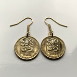 Czechoslovakia 20 Haleru coin earrings socialist republic Czech lion Slovakia Prague Cesky Krumlov Bratislava Bohemia Moravia Charles Bridge Brno Cesky Krumlov Kutná Hora Ostrava Plzeň Slovakia e000325