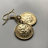 Czechoslovakia 20 Haleru coin earrings socialist republic Czech lion Slovakia Prague Cesky Krumlov Bratislava Bohemia Moravia Charles Bridge Brno Cesky Krumlov Kutná Hora Ostrava Plzeň Slovakia e000325