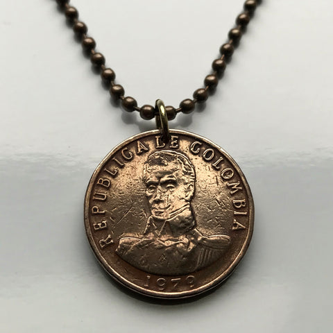1979 Colombia 2 Pesos moneda colgante colombiano Simón Bolívar Medellín Cali Bogotá Pereira Colombia Parcero Santander parcero n002806