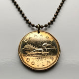 Canada 1 Dollar coin pendant Canadian LOON duck goose swimming Montreal Vancouver lake pond loonie aquatic n001229