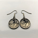 Bermuda 1 Cent coin earrings Bermudian Lily Lilies flowering plant Hamilton St George's blossom floral botanical bouquet British West Indies Parish Church Bay Park Davids Island e000020