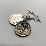 Bermuda 1 Cent coin earrings Bermudian Lily Lilies flowering plant Hamilton St George's blossom floral botanical bouquet British West Indies Parish Church Bay Park Davids Island e000020