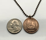 1973 Nigeria 1 Kobo coin pendant Nigerian horse eagle Abuja Lagos black shield West Africa Zuma Rock Victoria Island Harcourt Ibo n001572