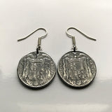 1940 España Spain 10 Centimos coin earrings escudo Español Madrid Barcelona Murcia Asturias Catalan Las Palmas Vigo Gijón Ibiza Oviedo e000376