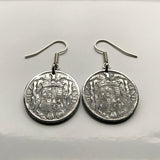 1940 España Spain 10 Centimos coin earrings escudo Español Madrid Barcelona Murcia Asturias Catalan Las Palmas Vigo Gijón Ibiza Oviedo e000376