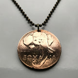 1950 Somalia 5 Centesimi Münze Anhänger Halskette Schmuck Somalischer Elefant Mogadischu Hargeisa Bosaso Horn von Afrika Galkayo Borama Burao Kismayo Merca Afgooye Dhambalin Barawa Hafun Somaliland Puntland Gondershe n000852