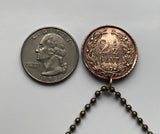 1880 Netherlands 2-1/2 Cents coin pendant Dutch lion Amsterdam Utrecht Holland Rotterdam The Hague Eindhoven Groningen Tilburg Leiden Nederlanden Groningen Almere Stad Breda Nijmegen Gouda n001216