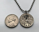 1922 Czechoslovakia 50 Haleru coin pendant Czech lion Slovak shield Prague Praha Charles Bridge Bohemia Bratislava Moravia Czech Silesia Brno Karlštejn Castle Kutná Hora Hradčany n000183