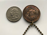 1899 Japan Nippon 1 Sen coin pendant Japanese sun Tokyo Osaka Kobe Yokohama Sendai Kobe Saitama Samurai Gunma land of the rising sun n001979