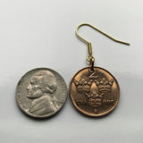 Sweden Sverige 2 Ore coin earrings Swedish crown Tre Kroner initial G Stockholm Malmö Gothenburg Örebro Gotaland Nordic Scandinavia Vikings Västerås Helsingborg Norrköping Smolandia Norsemen e000278