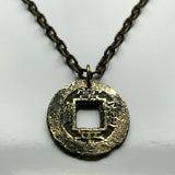 antique! 1727 Korea 1 Mun cash coin pendant Korean jewelry Seoul Busan Incheon Daegu Daejeon Sang Pyong Hun mint treasury Tong Bo Hangul Hanja Joseon Kingdom Baekje Goguryeo Silla n002173c