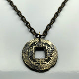 antique! 1727 Korea 1 Mun cash coin pendant Korean jewelry Seoul Busan Incheon Daegu Daejeon Sang Pyong Hun mint treasury Tong Bo Hangul Hanja Joseon Kingdom Baekje Goguryeo Silla n002173c