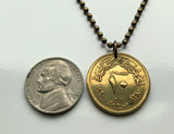 1960 Egypt 10 Milliemes coin pendant Egyptian eagle of Saladin falcon Cairo United Arab Republic Middle East Palestine muslim shield n002711