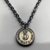 1912 Serbia 5 Para coin pendant necklace jewelry Serbian double head eagle Belgrade Niš city Nišava Nemanjić dynasty Yugoslavia crowned king necklace n001102