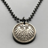 1900 Germany Deutschland 5 Pfennig coin pendant German eagle Berlin Munich Bundesadler Dresden Bonn Hanover Leipzig Dortmund Bavaria n000640